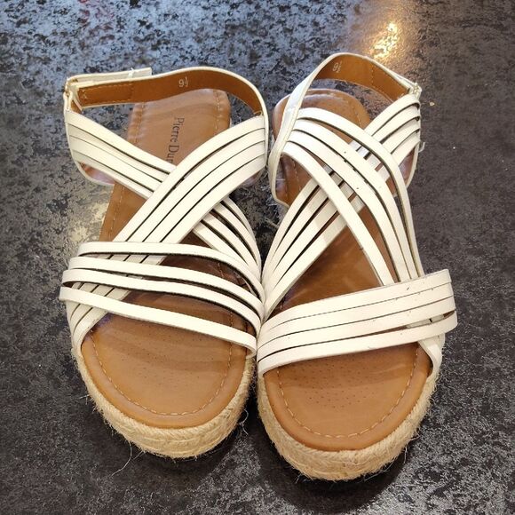 Pierre Dumas White Espadrille Sandals - Picture 1 of 6